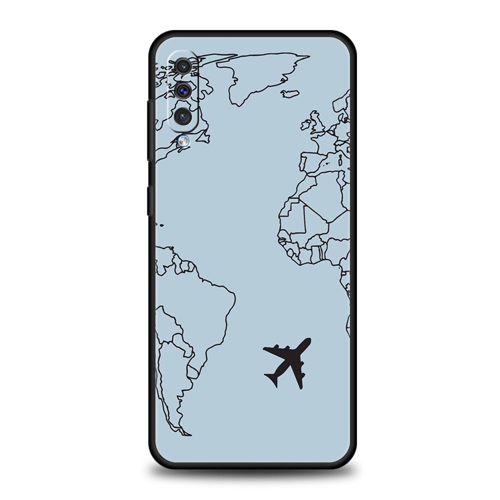 Чехол для телефона с картой мира и картой мира для Samsung A52 A14 A50 A70 A10 A30 A40 A20S A20E A02S A12 A22 A34 A42 A32 5G A54 A04s