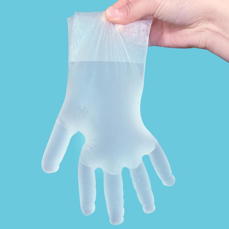 100Pcs/Box Latex Free Gloves Tpe Disposable Gloves Transparent Non-Slip Acid Work Safety Food Grade Household Cleaning Gloves