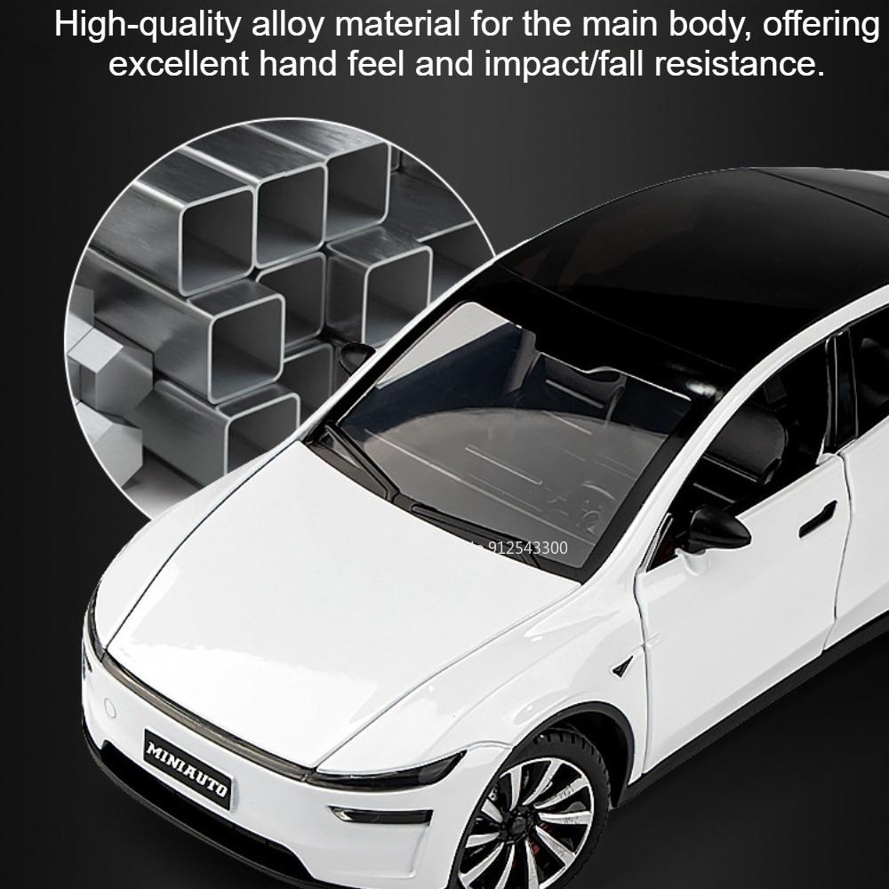 1:Масштабные модели автомобилей Tesla Model Y 1:24 Игрушки Рулевое управление передними колесами Амортизация Игрушки для детей на новую энергию Хобби Украшения