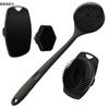 4PCS Long Handle Silicone Bath Brush Set For Body Face Gentle Exfoliating Massage Deep Cleaning With Non Slip Grip