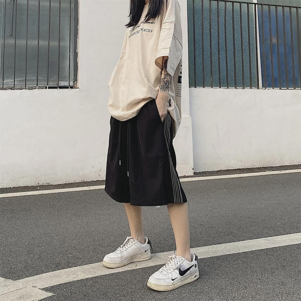 Женские полосатые широкие повседневные летние шорты