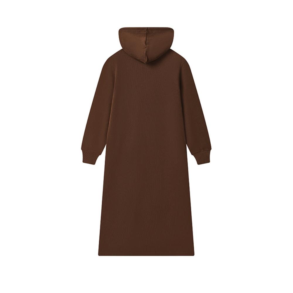 Fila Оригинальное крутое нишевое трендовое платье с капюшоном и длинными рукавами женские платья печеночно-красный F51W539303FDK