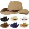 Straw Cowboy Hat Men Cowboy Hat Straw Women Sun Hat for Beach Outdoor