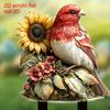 Cute Blue Bird, 2D Flat Acrylic, Decoration, Outdoor, Suitable for Garden, Lawn, Gifts, Christmas, Halloween