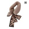 Women Elegant Faux Fur Scarf Plush Leopard Winter Warm Vintage Fluffy Collar Wrap
