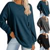 Women's Crewneck Long Sleeve Sweatshirt Fall Winter Lightweight Pullover With Pocket