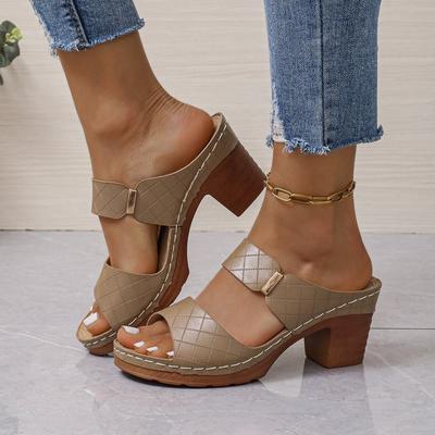 Большого размера европейский и американский стиль высокий каблук рыбий рот строчка сандалии лето новая мода женская обувь