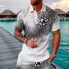 New Trendy Men'S Summer Collar Paul T-Shirt Men'S Heavy Oversize Solid Color Casual Short Sleeve