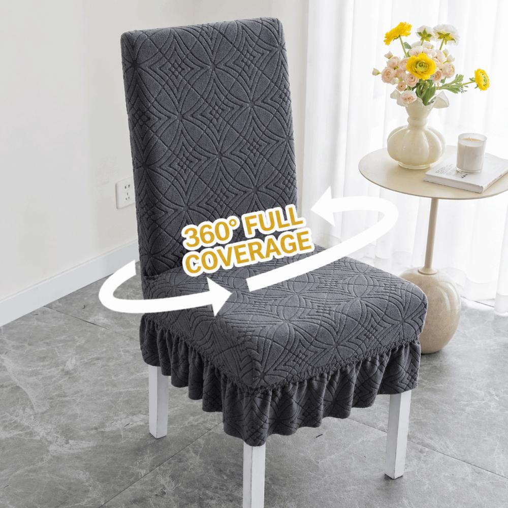 1PC Jacquard Plush Stool Slipcover Anti-Slip Skirt Chair Cover Seat Slipcover Living Home Decor
