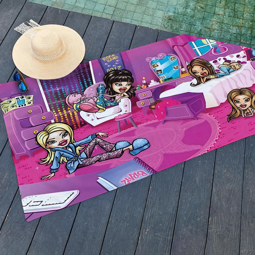 Модное полотенце B-Bratz для йоги, спортзала, йоги, спортзала, легкое, портативное, для плавания, пляжа, путешествий, спортивные аксессуары, защита от песка