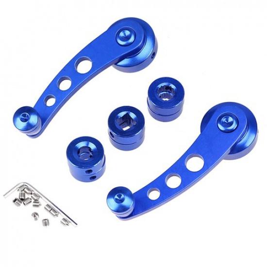 Blue Car Manual Window Winder Crank Door Handle Knob Grab Handles Aluminum