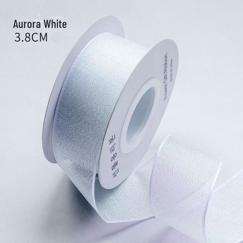 4.0cm Reflective Colorful Yarn Bow Ribbon with Fishtail and Yarn Flower for Kindergarten Crafts