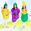 1Set Children Cosplay Fruit Veggie Costume Funny Holiday Party Cute Clothes Suit Children Performance Overclothes Stage Costume