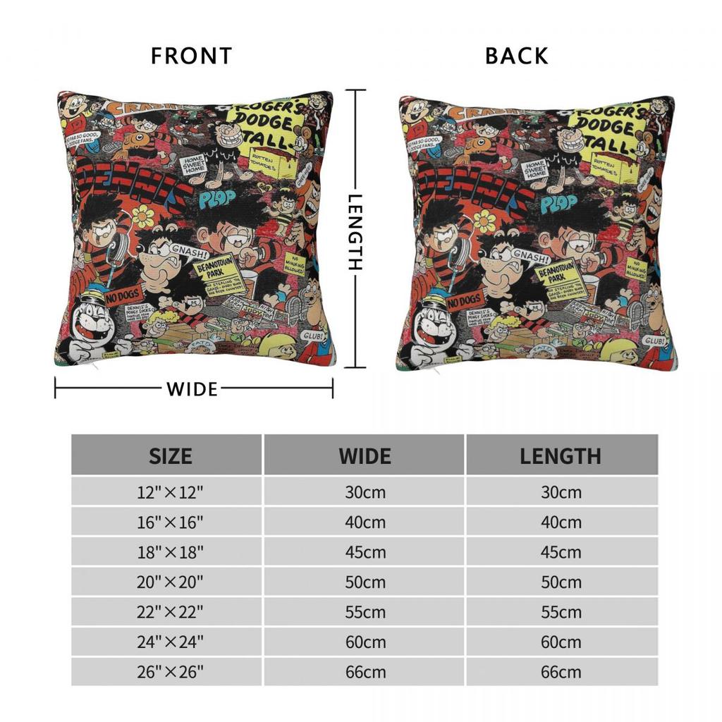 Beano Roger The Dodger Square Pillowcase Polyester Linen Velvet Pattern Zip Decor Pillow Case Car Cushion Cover