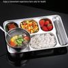 WUHE Stainless Steel 6-Compartment Divided Dinner Plate