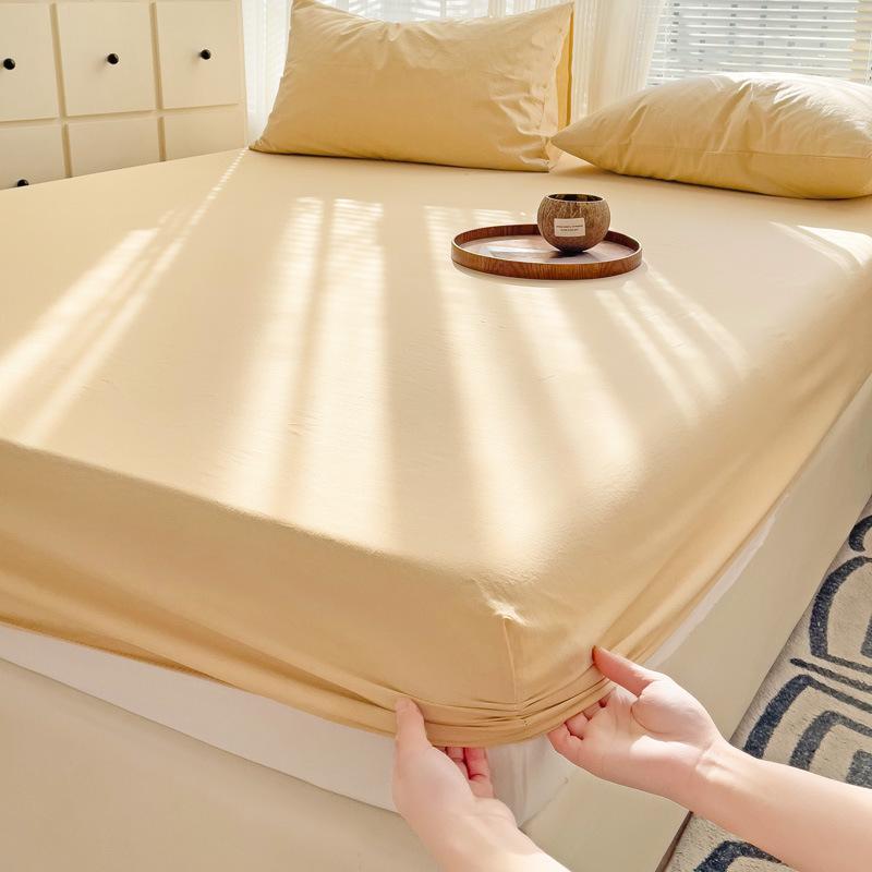 Постельное белье современного дизайна, из ткани с принтом в виде узора «линеллае» светло-зеленого цвета, хлопок, дышащее, наматрасник, красочная простыня на резинке с наволочкой