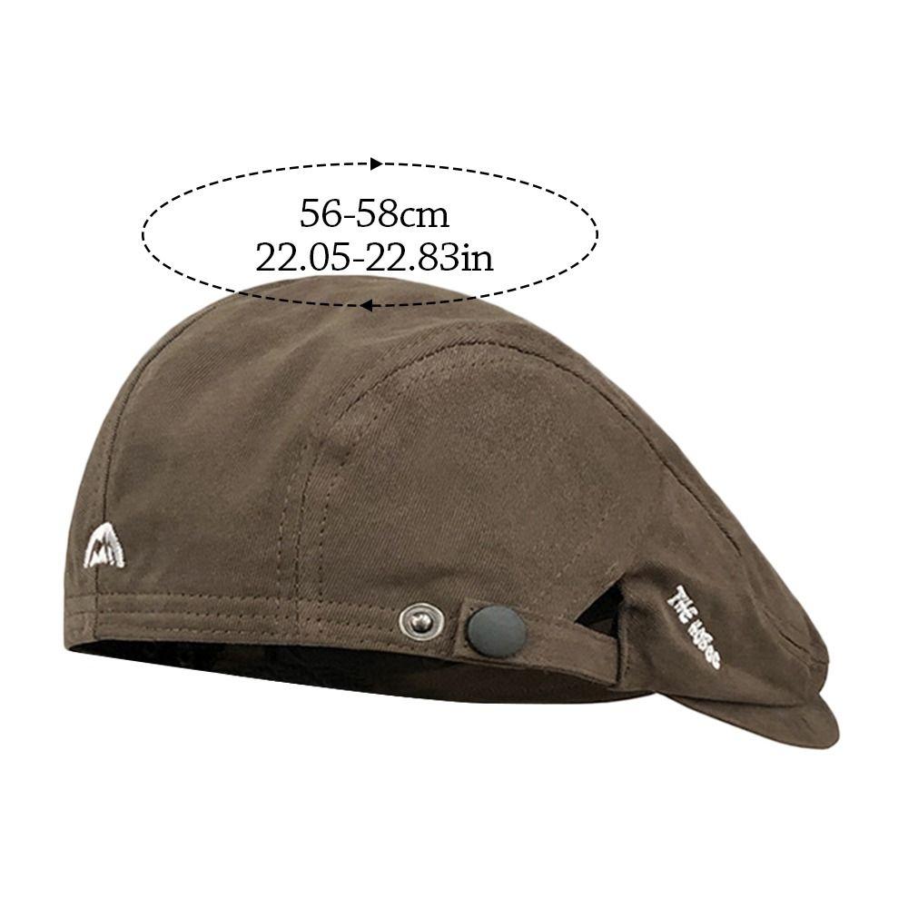 Spring Summer Embroidery Beret Hat Vintage Front Back Wear Newsboy Cap Cotton Soft Flat Hat Outdoor