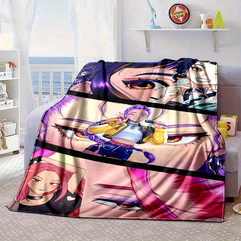 Kpop cartoon Blanket Flannel Blanket for bed, sofa, Camping, Hiking, Picnic Essentials, gift for family Fan gifts