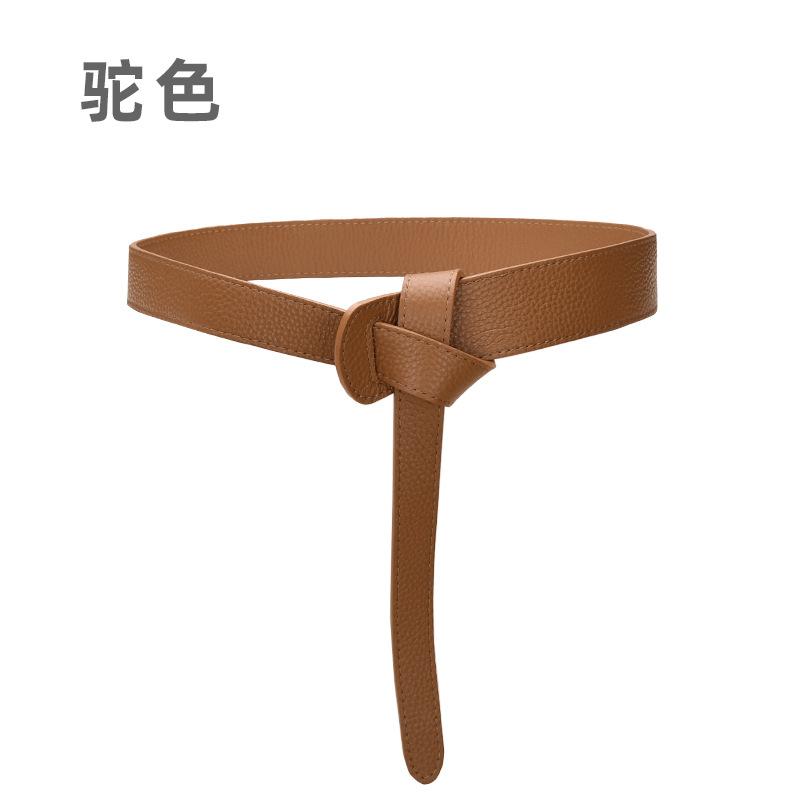 Двусторонний пояс из коровьей кожи первого слоя, женская декоративная юбка с узлом, кожаный пояс на талии, женская куртка-свитер