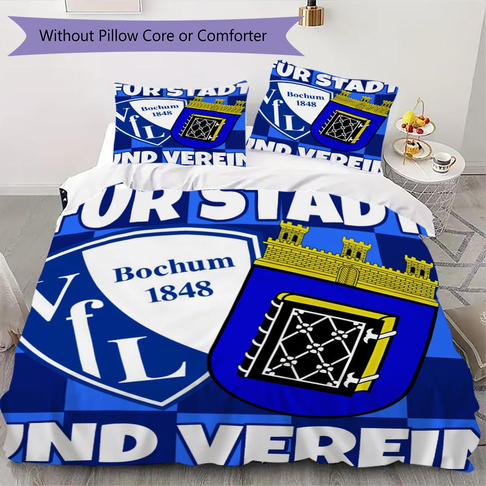 VfL Bochum 1848 Pattern Bedding uilt Set uilt Cover Pillowcase Home Decoration Birthday Gift (1 * duvet cover + 2 * pillowcase  without core)99