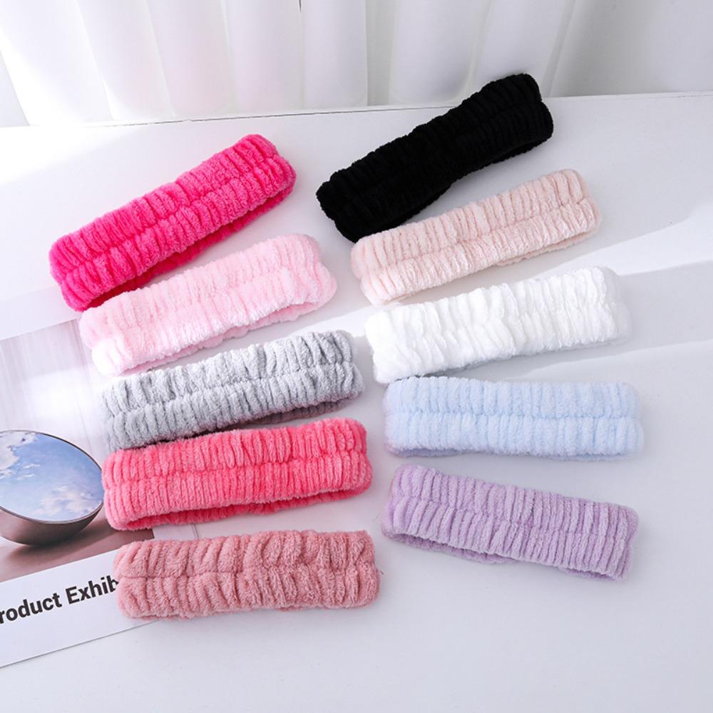 Coral Velvet Face Wash Hairband Reusable Skin Care Hairband New High-elastic Hairband  Makeup