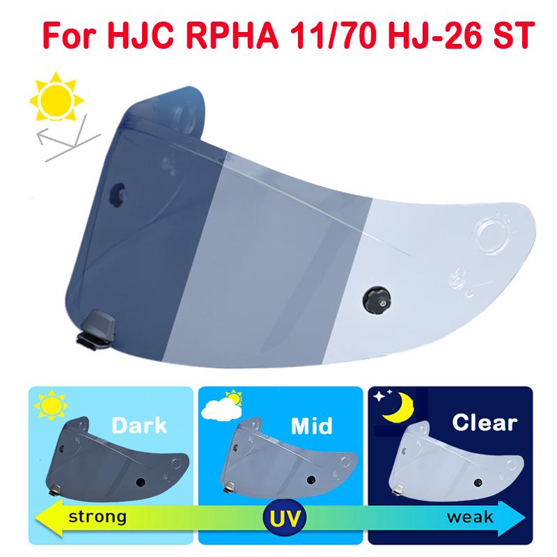 Photochromic Visor for HJC RPHA 11 PRO RPHA 70 ST HJ-26 Helmet Shield Uv Cut Casco Moto Face Shield Visera WindshieldSpeed Sensors 6