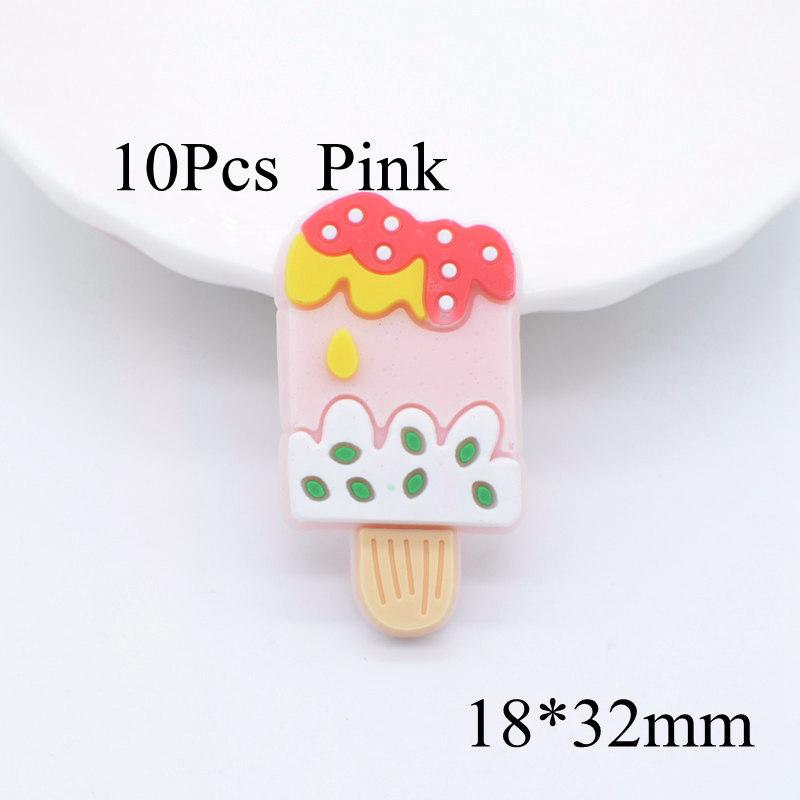 10Pcs Cartoon Fruit Ice Cream Food Figurines Flatback Scrapbooking Ornamnet Patches Accessories DIY Crafts Supplies
