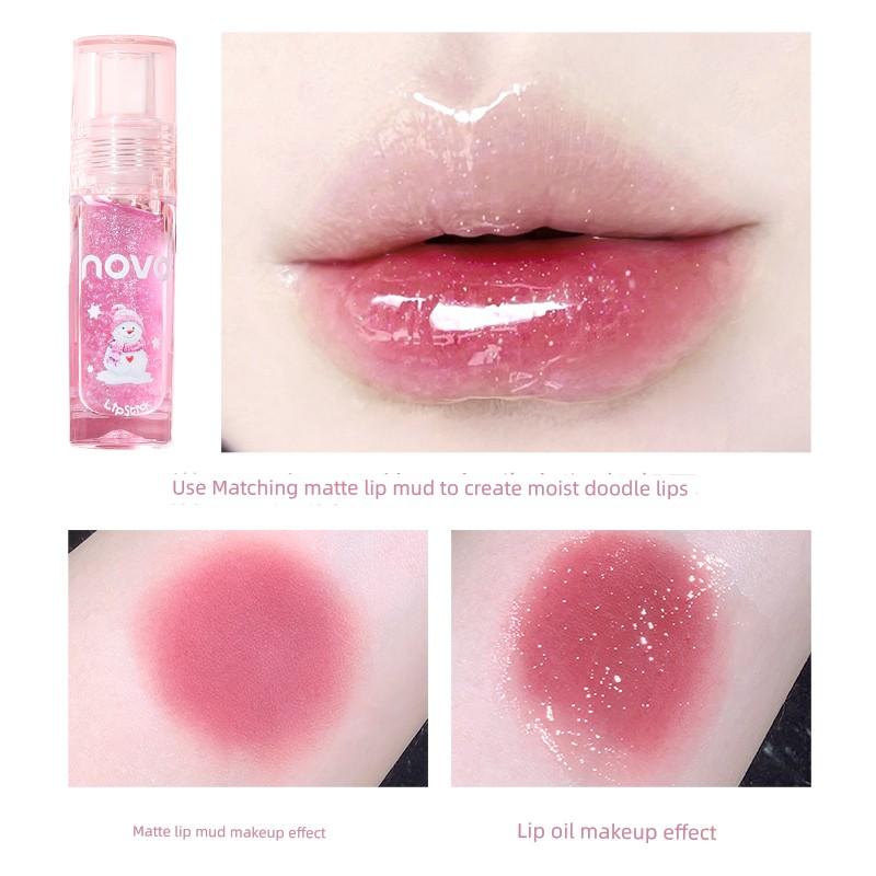 Novo Transparent Water Light Lip Gloss Full Lips Lip Essence Honey Lip Gloss Moisturizing Lip Gloss Moist Lipstick Water Light Genuine Goods