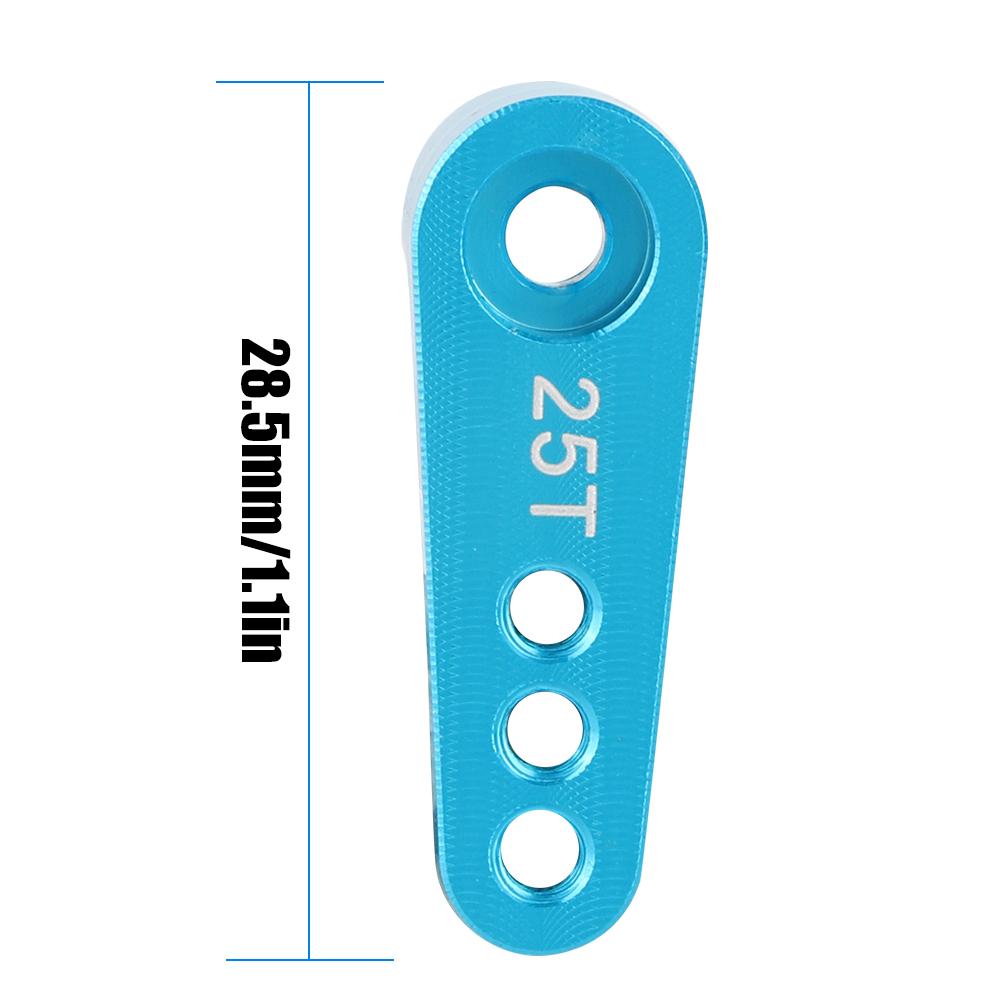 Aluminum Alloy RC Steering Servo Half Arm Horn 28.5mm 25T for 1/10 Truck (Blue)