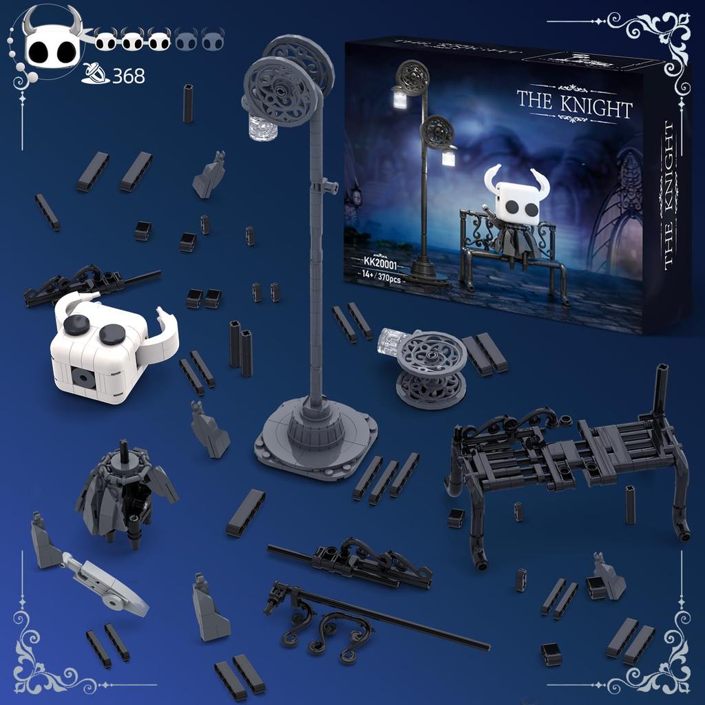 Non-Toxic 370Pcs Hollowed Knight Building Blocks Ghost Set Street Lighting Model Bricks Desktop Ornaments Kids Educational Diy Toys Gifts