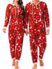 European and American Holiday Printed Jumpsuit Couple Pajamas for Men and Women