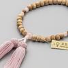 Hasegawa Buddhist Altar Buddhist Prayer Beads, Japanese Wood, Cherry Blossom Rose Quartz, Pure Silk Tassel, Ash Cherry Blossom, Women's, Made In