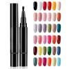 1/6Pcs Nail Polish Pen 3-in-1 Quick Dry Long Lasting High Gloss DIY Manicure Nail Art Natural Nude Women Girls Fingernail Toenail Gel Polish Pen