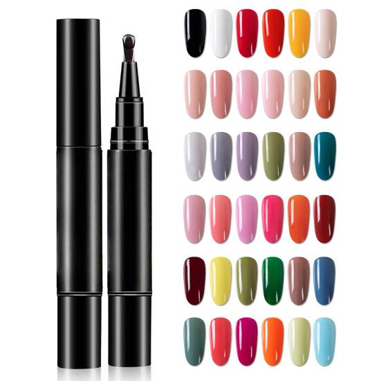 1/6Pcs Nail Polish Pen 3-in-1 Quick Dry Long Lasting High Gloss DIY Manicure Nail Art Natural Nude Women Girls Fingernail Toenail Gel Polish Pen