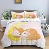 Moon Little Animal Sleep Print Digital Print Polyester Bedding Sets, Girl'S Cover, Duvet Cover Set For Teens, Cover Pillowcase