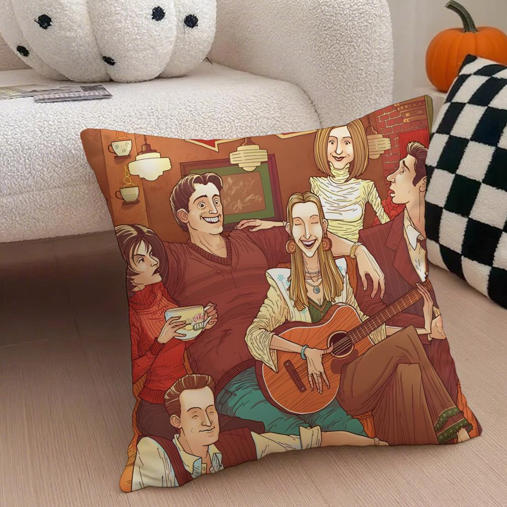 Nostalgic pop fashion FFriends TV Cushion Cover Throw Pillow Cover Hidden Button Durable Polyester Chair Cushion