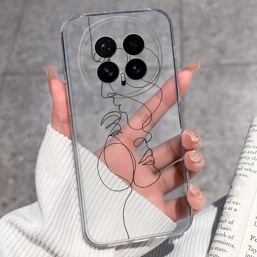 Для Huawei Honor Magic8 7 6 5 Pro Nova 12 Ultra 12i Чехол для телефона Красивый цветочный узор Прозрачный силиконовый Полностью защитный чехол Для корпуса Huawei