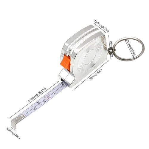 Retractable Tape Measure - Small Tape Measure | 3 Foot Mini Steel Portable Tape Measure, 1 Meter Mild Steel Tape Measure, Self-Locking Tape Measure, E