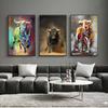 Abstract Animal Canvas Painting Wall Art Colorful Cow Posters and Prints Modern Living Room Home Decoration Pictures No Frame