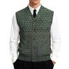 Men's V-Neck Sleeveless Knit Cardigan Vest