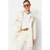 Ecru Denim Pocket Button Closure Jeans Jacket Tctss23ck00066