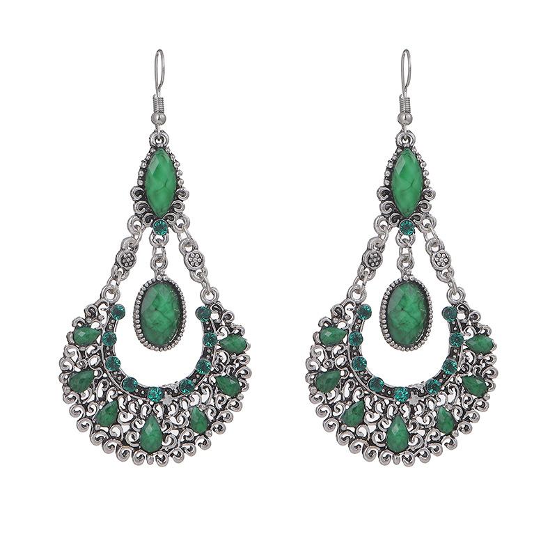 Ethnic Boho Women Drop Dangle Earrings Hollow Bead Crystal Antique Bohemian Wedding Earring