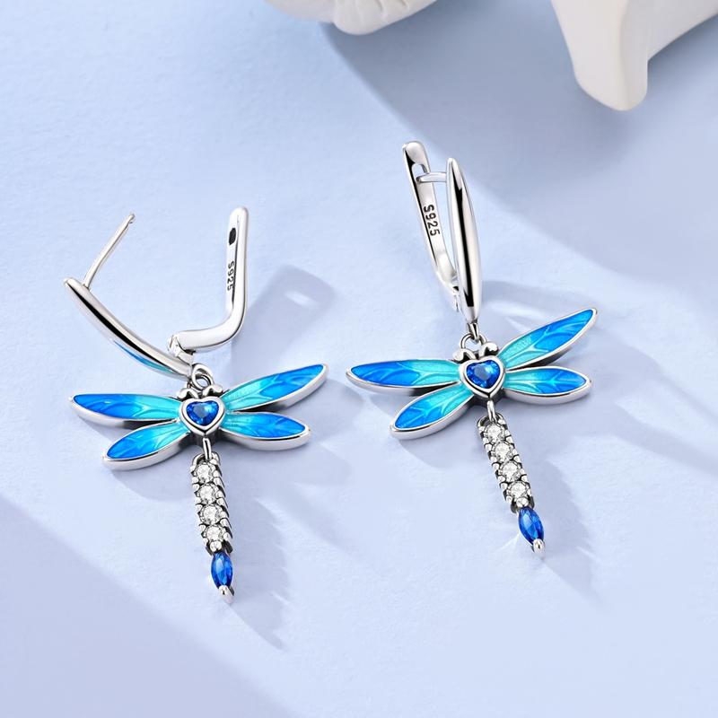Original 925 Sterling Silver Tassel Earrings Women 2025 Zircon Ear Studs Sparkling Pave Hoop Earring Anniversary Jewelry Gift