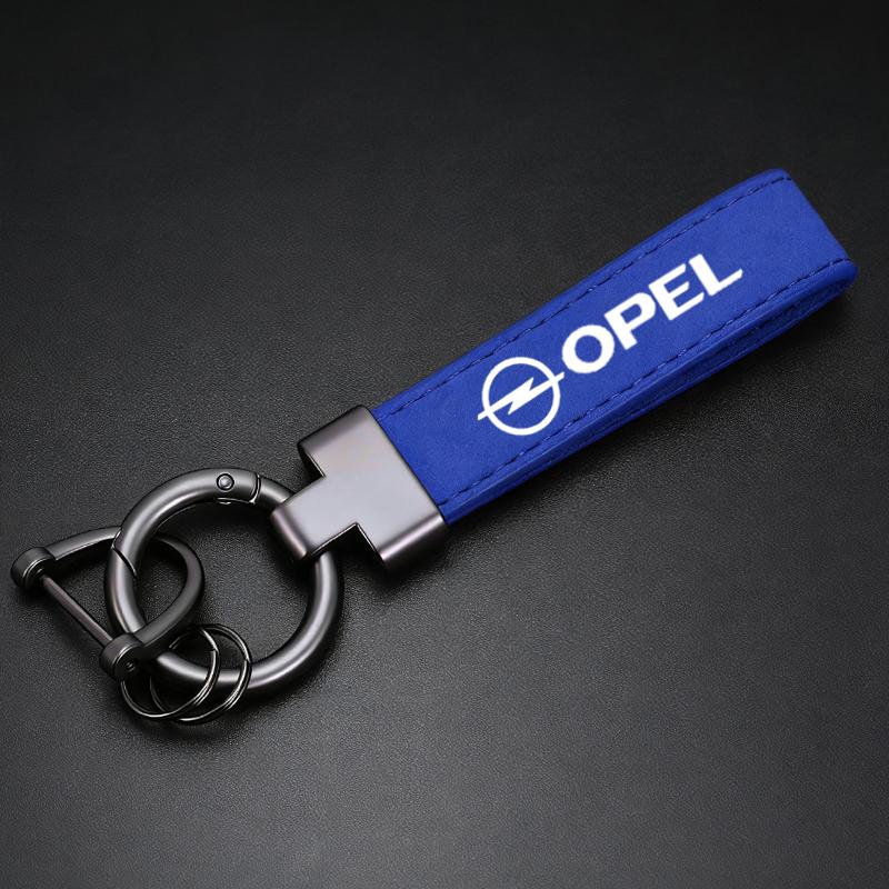 High-Grade Leather Suede Keychain Motorcycle Key Ring For Opel Antara Astra Insigni mokka Corsa Mokka Vectra opc opcline