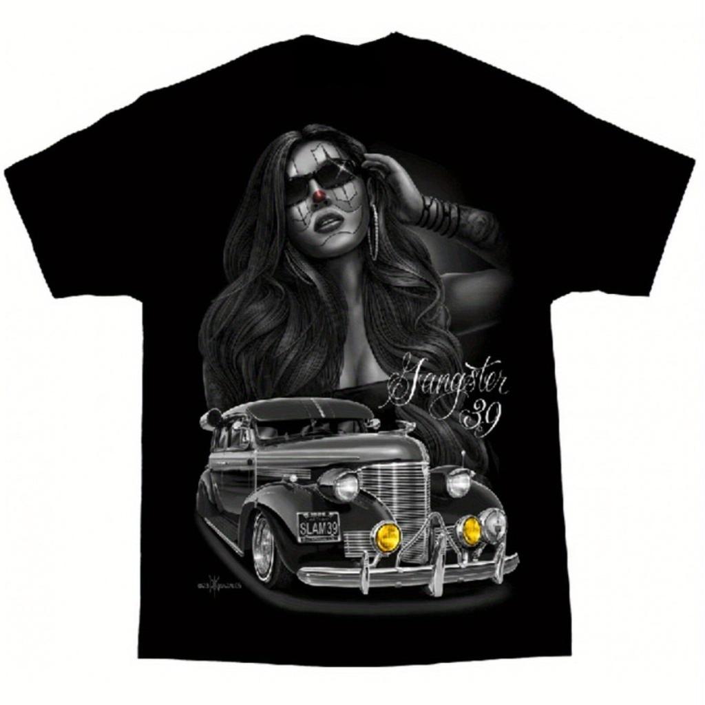 DGA David Gonzalez Gangster Style 39 Number Low Profile Chicano Art Tshirt Unisexs Tshirt