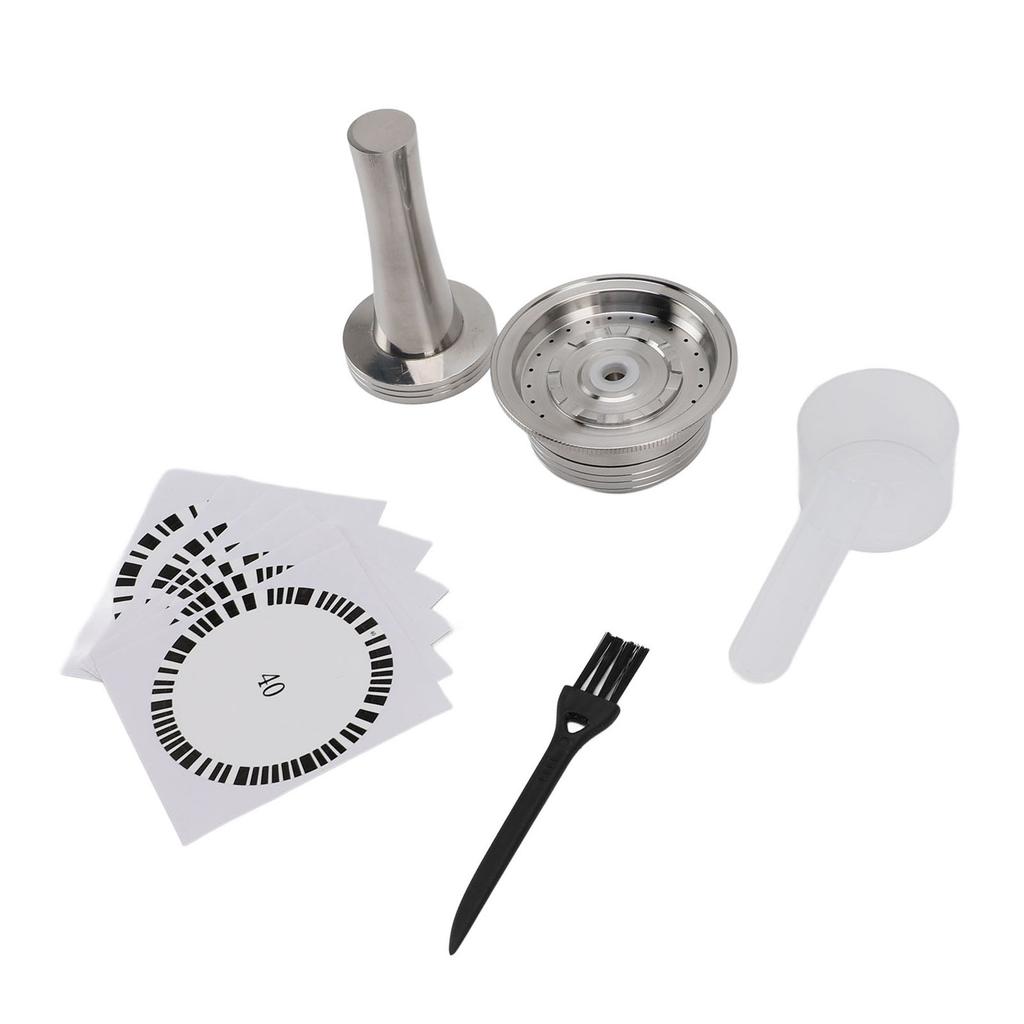 Кофейная капсула из нержавеющей стали, многоразовая, 230 мл, кофейная капсула с наклейками-кисточками Amper