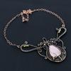 Attractive Rose Quartz Gemstone Handmade Pure Copper Wire Wrap Jewelry Necklace
