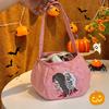 Portable Funny Halloween Candy Bag Printing Storage Bucket Trick or Treat Bag Nylon Gifts Pouch Pumpkin Handbag Children