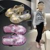 Детские сандалии Crystal Jelly Shoes Flash Butterfly 2024 года, новые летние туфли для малышей, римские туфли, модные сандалии для девочек в саду
