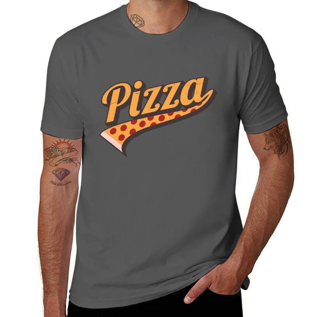 BELIEVE IN PIZZACAUSE PIZZA TShirt Urban Style Casual Short Sleeve Top